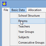 Basic Data, Rooms menu