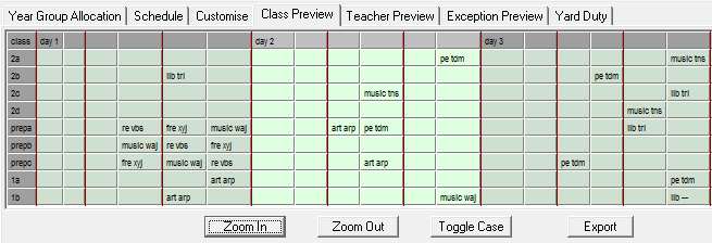 Class Preview tab (initial)