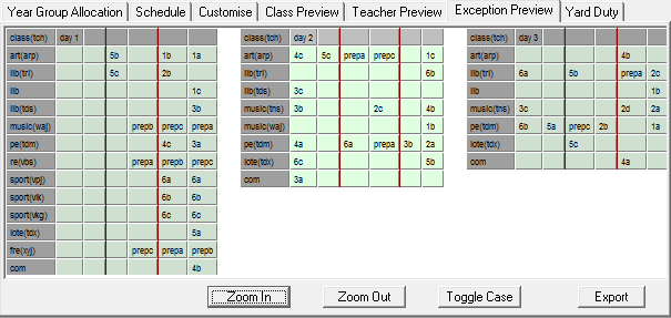 Exception Preview tab (Initial)