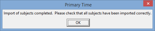 Primary Time (Import of subjects completed)
