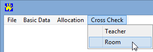 Primary Time menu, Cross Check, Room