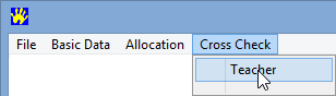 Primary Time menu, Cross Check, Teacher