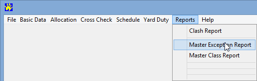 Reports (Master Exception Reports)