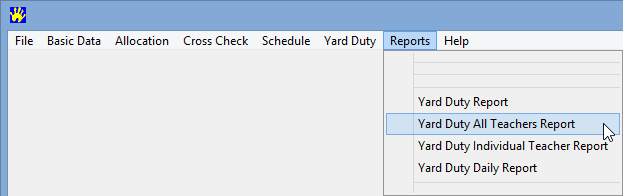To output the Yard Duty Report to Excel: