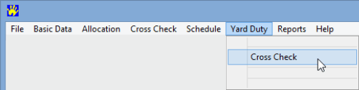 Primary Time menu, Yard Duty, Cross check
