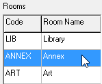 Rooms (grid area, selected room, cut down)