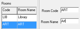 Rooms (type room name, cut down)