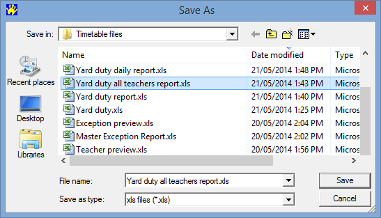 Save As (Yard Duty All Teachers)