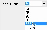 Schedule (Year group selection, drop down list, cut down)