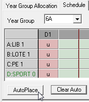 Schedule tab (AutoPlace, intro topic, cut down)