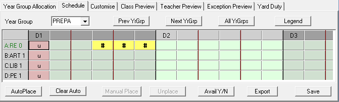 Schedule tab (Initial)