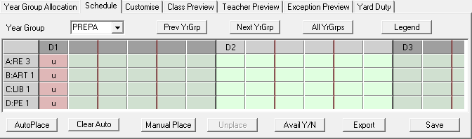 Schedule tab (Scheduling manually)