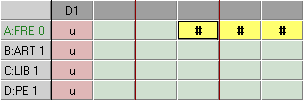 Schedule tab (three-sibject join)