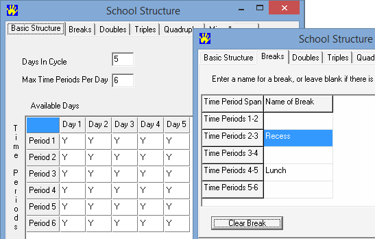 School Structure (Basic Structure, Breaks tab combined, cut down)