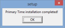 setup window (Primary Time installation complete Windows 8)
