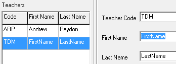 Teachers (after typing teacher code, cut down)