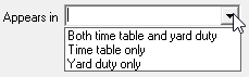 Teachers (Appears in, drop down list, cut down)