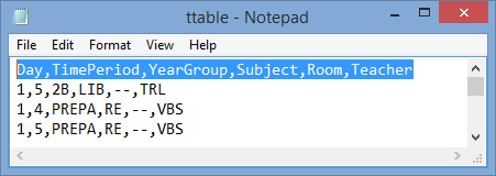 ttable (Notepad, Primary Time)