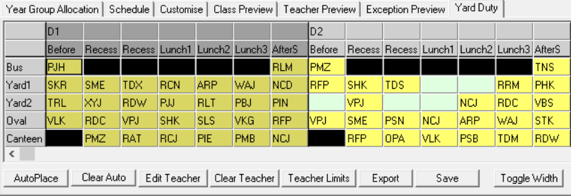 Yard Duty tab (AutoPlace filled, Primary Time, cut down)
