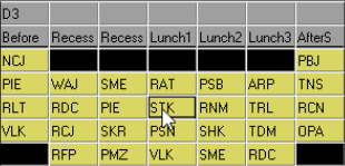 Yard duty tab (clearing teachers, selection)