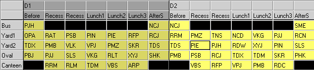 Yard Duty tab (editing teachers)