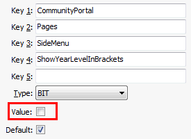 SideMenu ShowYearLevelInBrackets configuration setting