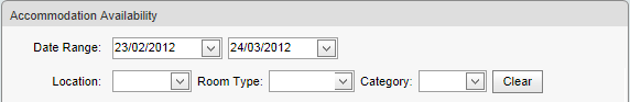 Accommodation Availability (synweb, filter fields)
