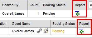 Accommodation Booking List (synweb, reports highlighted)