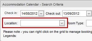 Accommodation Calendar (synweb, location field highlighted)