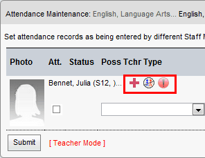 Attendance Maintenance (synweb, custom icons, cut down)