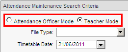 Attendance Maintenance Search Criteria (Mode highlight, what's new v2.63, synweb)