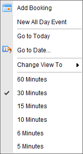 Bookings Maintenance - By Date (synweb, right click menu)