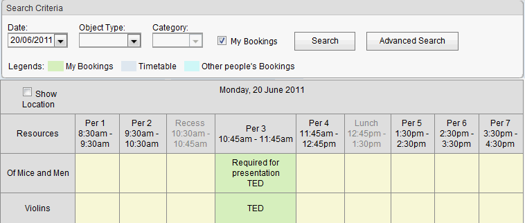 Bookings Maintenance - By Period(synweb)
