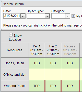 Bookings Maintenance - By Period (synweb, cut down)