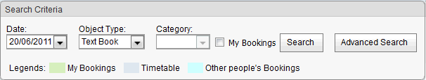 Bookings Maintenance - By Period (Synweb, cut down, search criteria)