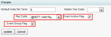 Class Maintenance - Charges bar (synweb, autosumbission eg step 2)