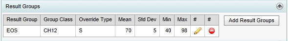 Class Maintenance - Result Groups bar (synweb)