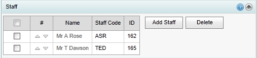 Class Maintenance - Staff bar (synweb)