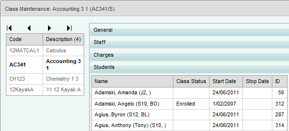 Class Maintenance - Students bar (cut down, Saving a tag list into a class (synweb), synweb)