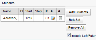Class Maintenance - Students bar (cutdown, synweb, whats new)
