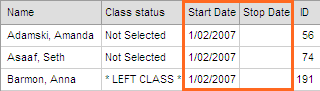 Class maintenance - Students bar (grid area, what's new v2.63, synweb)