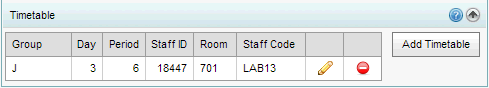 Class Maintenance - Timetable bar (synweb)
