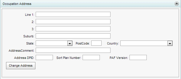 Community Maintenance - Occupation Address bar (synweb)