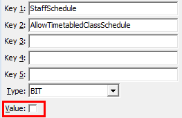 Configuration File Maintenance - AllowTimetabledClassSchedule