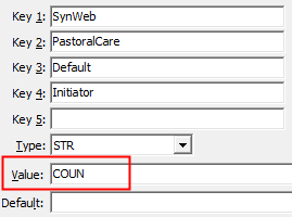 Configuration File Maintenance - PastoralCare - Default - Initiator