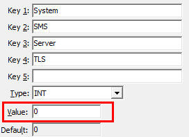 Configuration File Maintenance - SMS Server TLS configuration setting