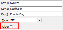 Configuration File Maintenance - StaffKiosk - EnabledFlag setting