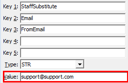 Configuration File Maintenance - StaffSubstitute Email FromEmail configuration setting