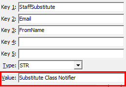 Configuration File Maintenance - StaffSubstitute Email FromName configuration setting