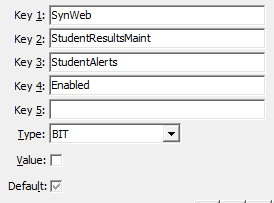 Configuration File Maintenance - StudentAlert Enabled configuration setting